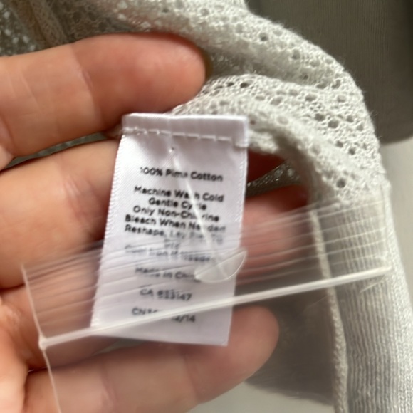 NWT Talbots open stitch light gray button down cardigan size XL NWT Pima cotton - Picture 6 of 6